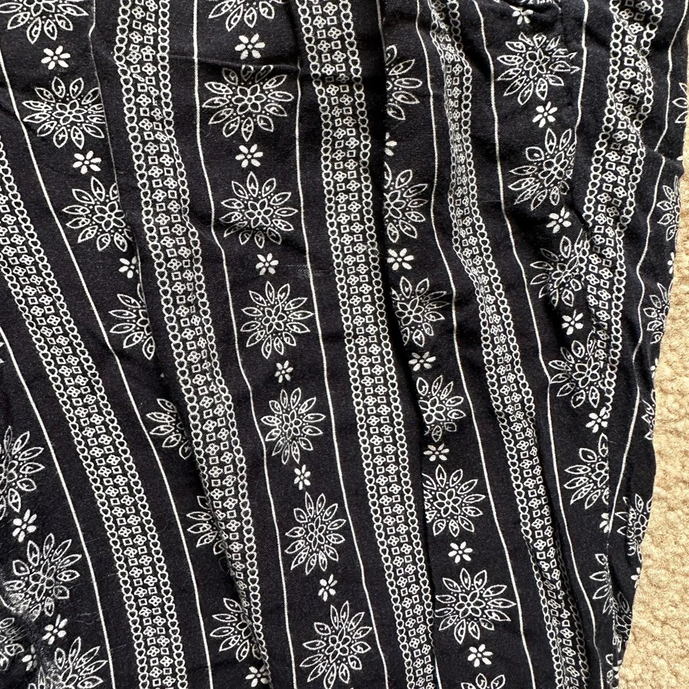 Navy Blue and White Patterned Women's Pants - Picture 7 of 10